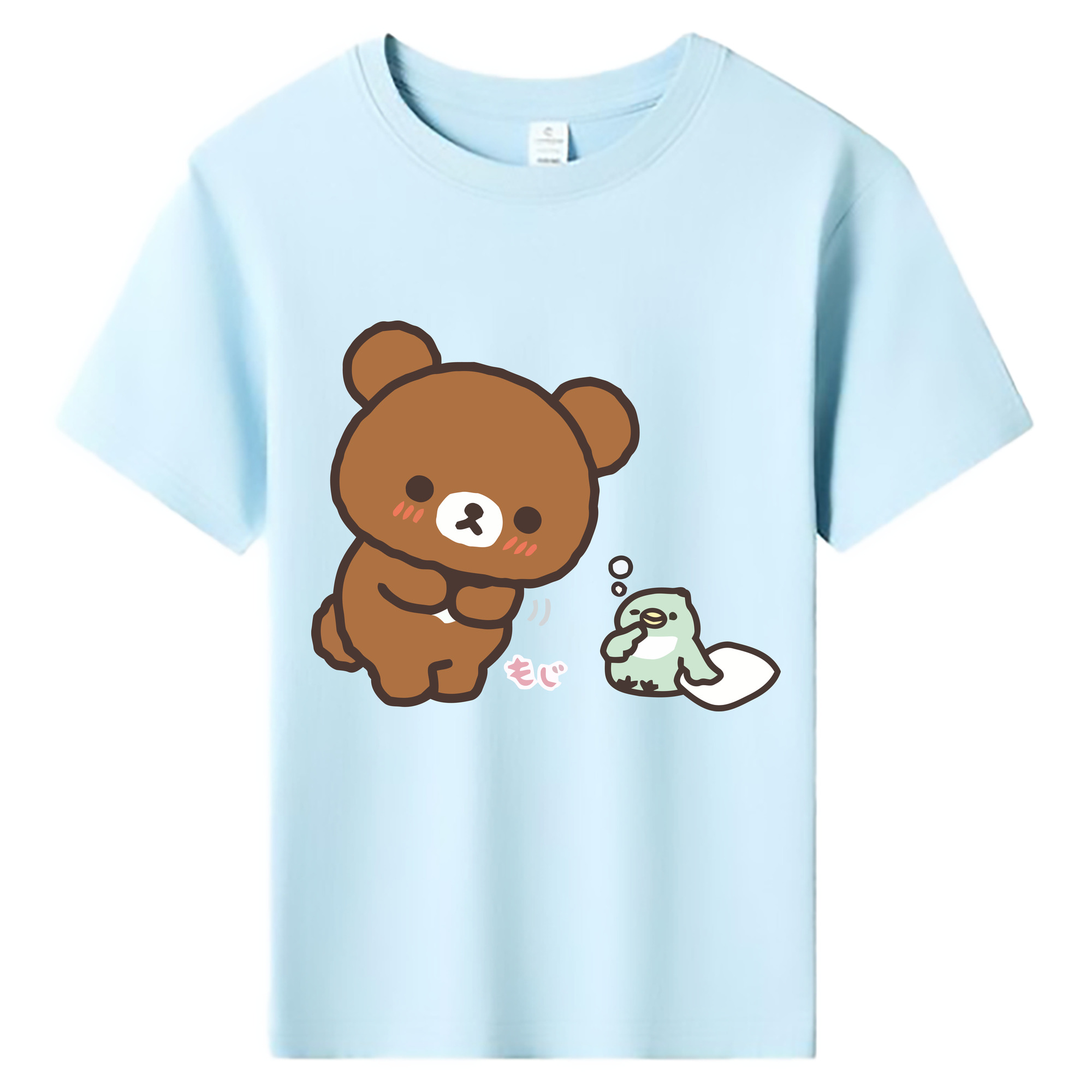 （画像用） リラックマ リラックマ キイロイトリ Rilakkuma Korilakkuma Kiiroitori 綿100％キッズTシャツ（フロントプリント）
